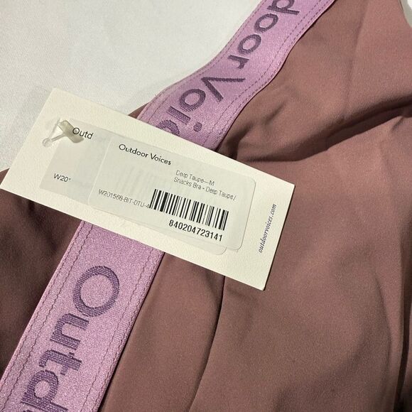 Outdoor Voices Women's Snacks Bra Deep Taupe Medium - Picture 8 of 8